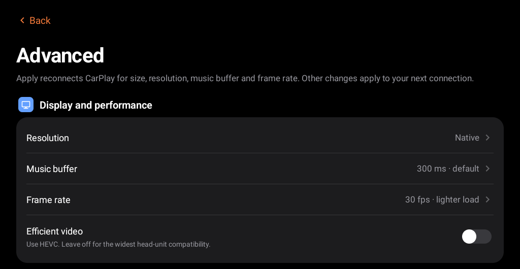 Advanced settings